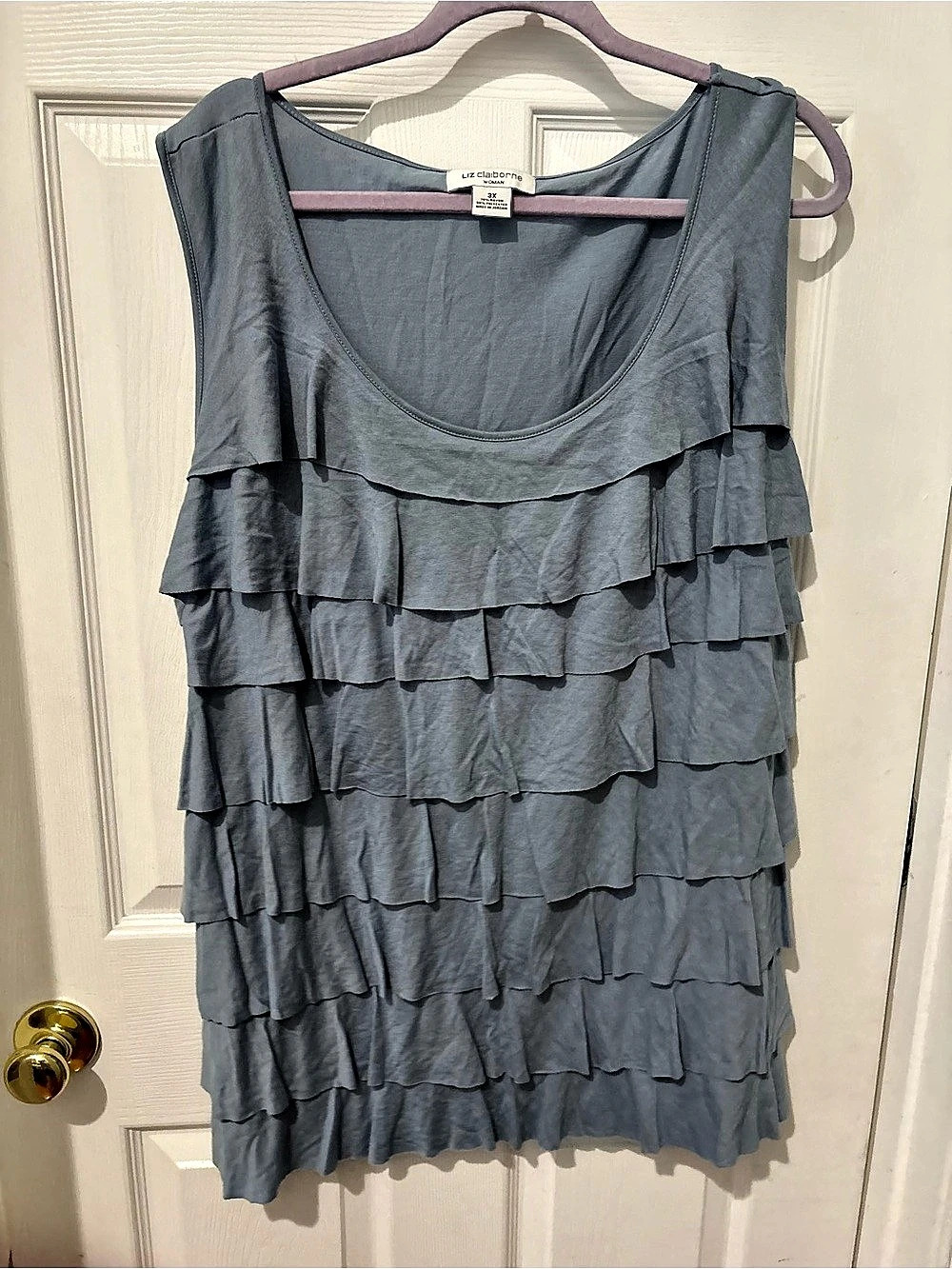 Liz Claiborne Women's Ruffle Mini Dress Blue Size 3X NWT